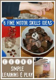 Using Coins Fine Motor Skills Play And Counting Fine Motor Activities For Kids Fine Motor Skills Activities Preschool Fine Motor