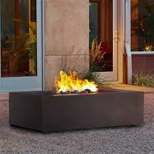 Best choice products 57in 50,000 btu rectangular aluminum gas fire pit table w/ storage, cover, glass rocks. Real Flame Baltic Kodiak Brown Rectangle Natural Gas Fire Table Lowe S Canada