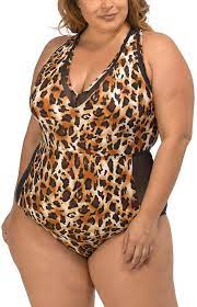 Lysa Leopard Print One Piece Swimsuit Plus Size Mary Anne Qvc Com One Piece Plus Size Swimsuits Plus Size