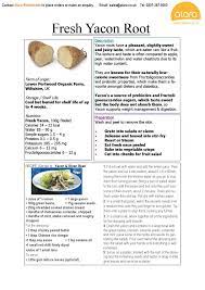 Fresh Yacon Root Product Specification Root Recipe Food Facts Raw Food Recipes