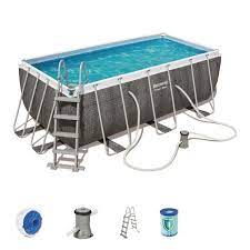 bestway kit piscine rectangulaire steel frame pool 412 x 201 x 122 cm tresse en 2020 piscine tubulaire piscine tubulaire bestway piscine rectangulaire