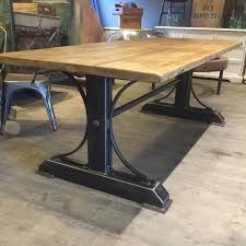 Rustic Industrial Reclaimed Metal 7ft Iron Bridge Frame Dining Table Steampunk Dining Table Timber Dining Table Modern Industrial Table