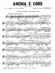 English lyrics were written by eddie stanley. Anema E Core Spartito