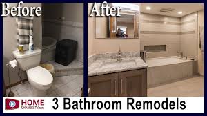 Nowadays, remodeling the kitchen and the bathrooms are two of the best ways to add money to a home's resale value. Bathroom Remodeling 3 Bathrooms Get A Complete Makeover Bathroom Design Ideas Youtube