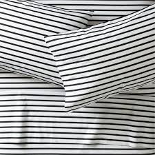 Black And White Striped Sheet Set Full Black And White Stripe Sheets Crate And Barrel Black And White Sheets Striped Sheets Sheet Sets Queen
