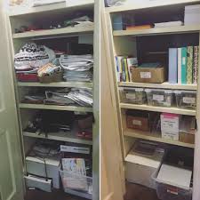 We don't have a spare room for me to have a designated home office, so i need to make use of every inch of space available. Office Supply Closet Make Over Organizationporn