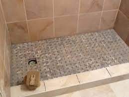 The prefabricated sloped shower tray eliminates the need for a mortar bed. Shower Drain Location Diy Home Improvement Forum