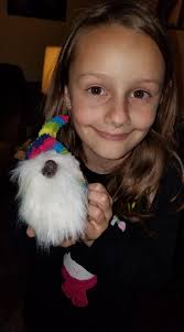 Gnome craft project from a 6-year-old's school treasure box