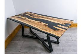 Red elm clear epoxy coffee table. Solid Wood Walnut Coffee Black Epoxy River Table