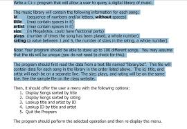 Songs have different parts that can be categorized based on what they do. Solved Output Sample Menu 1 Display Songs Sorted By Tit Chegg Com