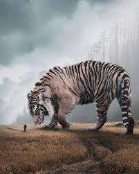 Giant Tiger An Art Print By Ruvim Noga Photoshopped Animals Tiger Spirit Animal Giant Animals