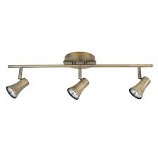 Lumesty 3 Light Track Lighting Kit Antique Brass Finish Track Lighting Kits Track Lighting Globe Electric