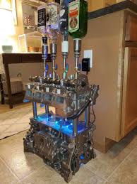 Lighted Engine Block Shot Dispenser Etsy In 2020 Engine Block Table Automotive Decor Car Part Furniture