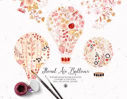 Download hot air balloon images and photos. Pottery Pink Flowers Watercolor Clipart On Behance