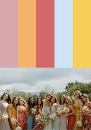 Bridesmaids in blue dresses for wedding at machine shop in minneapolis, minnesota. 13 Mismatched Bridesmaid Dress Color Palettes Junebug Weddings