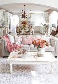 Fall Home Tour With Touches Of Mauve And Copper Styled With Lace In 2020 French Country Living Room Shabby Chic Living Room Chic Living Room