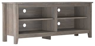 58 Wood Tv Stand Console With Open Shelves Ash Gray Transitional Entertainment Centers And Tv Stands By Mach Group Galloway tv stand for tvs up to 60 inches. 58 wood tv stand console with open shelves ash gray
