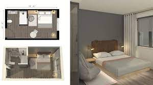 The size of the door has been reduced to 30ins to make this bedroom layout possible. Tiny Hotels Check In Then Squeeze In