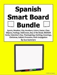 Spanish Smartboard Bundle Sports Weather City Numbers Colors And More Learning Spanish Spanish Learning Activities Learn Spanish Free