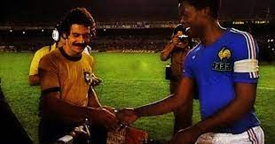 Brazil 2 France 2 In June 1977 At The Maracana The Captains Rivelino And Marius Tresor Shake Hands Before The Friendly International