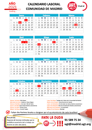 De ellos, 9 días serán festivos nacionales, el resto depende de las cc.aa y provincias. Calendario 2020 Madrid
