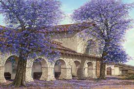 Redwood trees being cut down by the dozen. Jacaranda Painting By Doug Kreuger