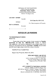 Notice Of Lis Pendens-Sample | Pdf