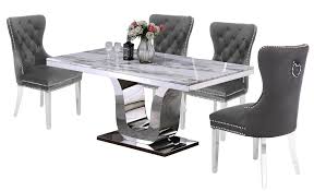 The furniture of the dining room group embodies the best combination of price and quality. Beata 5pc White Dark Gray Dining Table Set By Best Quality Furniture