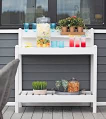 Outdoor Sideboard Console Buffet Table Potting Bench Patio Furniture White Vinyl Outdoor Buffet Tables Outdoor Buffet Outdoor Console Table