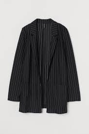 Save 10% with coupon (some sizes/colors) Jersey Jacket Black White Striped Ladies H M