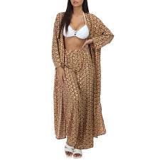 Ensemble 2 pièces blazer court + pantalon noir. Ensemble Kimono Pantalon Fluide Rouge A Motif Dore