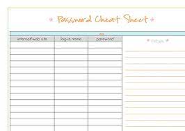 Password Cheat Sheet Full Sized Pdf Template Tangerine Cadeaux Faits Main