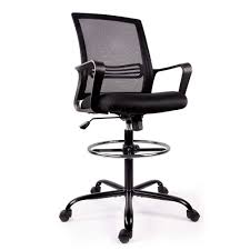 Smugchair Drafting Chair Tall Office Chair For Standing Desk Drafting Mesh Table Chair With Adjustable Armrest And Foot Tall Office Chairs Drafting Chair Chair