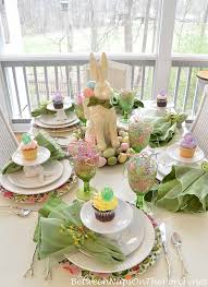 Create your own nests with vines and twigs (or purchase them at the craft store), then add. A Spring Table Setting With The Easter Bunny Between Naps On The Porch