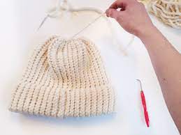 Learn To Loom Knit Double Brim Beanie Tutorial Em S Fiber Arts Loom Knitting For Beginners Loom Knit Hat Loom Knitting Patterns Hat