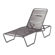 Baja Strap Chaise Lounge Pewter Finish Aluminum Patio Furniture Lounge Chair Outdoor Chaise Lounge