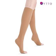 Fytto 2020 Women S Compression Socks 15 20mmhg Open Toe Support Hosiery Microfiber Stocking For Travel Varicose Veins Pregnancy Slip Resistant