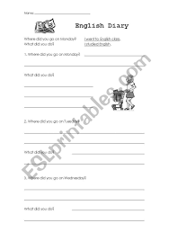 english worksheets english diary