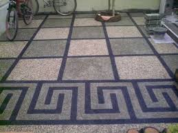 Contoh Pemasangan Batu Koral Sikat Keramik Desain Minimalis