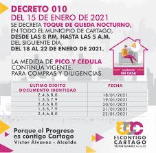 Se denomina toque de queda a la medida que establece un gobierno en situaciones excepcionales para limitar la libre circulación por las calles y la permanencia en los espacios públicos. Toque De Queda En Cartago Cambia De Horario Hasta El 22 De Enero Ciudadregion Noticias