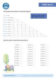 oefen de tafel van 6 met dit werkblad vol tafelsommen vul de juiste antwoorden in oefen de tafels goed en wor tafels van vermenigvuldiging tafel van 6 tafels