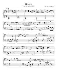 Orange Your Lie In April Ed2 Sheet Music For Piano Download Free In Pdf Or Midi Your Lie In April Piano Songs Sheet Music Anime Sheet Music