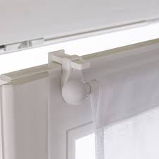 Lot De 2 Supports Autoserrant Barre De Vitrage 10 Mm Blanc Satine Cessot Leroy Merlin Rideau Petite Fenetre Support Tringle Rideau Rideaux