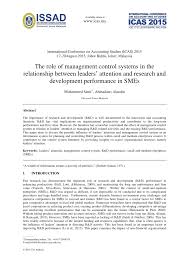 These accounts are important for providing important financial information on the. Pdf The Role Of Management Control Systems In The Relationship Between Leaders Attention And R D Performance In Smes