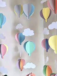 Amazon Com Hot Air Balloon First Birthday Large Hot Air Balloon Baby Shower Decorations Pastel Hot Air Balloon Backdrop Diy Hot Air Balloon Nursery Decor Handmade Products