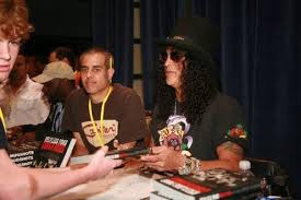 Marc Canter With Slash signing Reckless Road Books at the Book Expo 2008