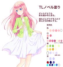 アニメ塗り ギャルゲ塗り tl塗り ラノベ塗り ４つの塗り方と線画の考察 いちあっぷ 塗り方 ピンナップイラスト パレット イラスト