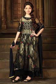 Black Beige Net Fabric Heavy Embroidered Wedding Wear Stylish Indian Occasionally Look Anarkali Daughter Suit Nice Dresses Anarkali Patterns Indian Dresses