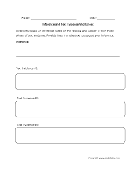 Inference Text Evidence Worksheets Text Evidence Textual Evidence Citing Textual Evidence