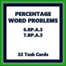 Calculating Percents Word Problem Task Cards In 2020 Word Problems Word Problems Task Cards Percent Word Problems